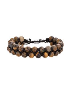 Men's 1913 Adjustable Beaded Bracelet with Stainless Steel Accents