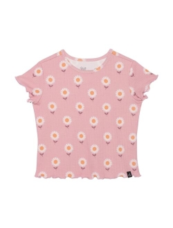 Girl Printed Short Sleeve Tee Light Pink Flowers - Child