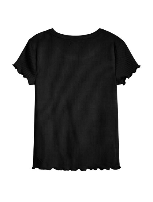 EPIC THREADS Big Girls Lettuce Edge Ribbed Knit Top