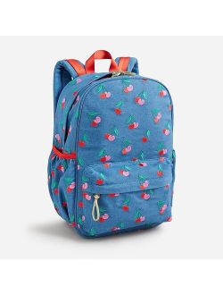 Girls' chambray backpack in cherry print