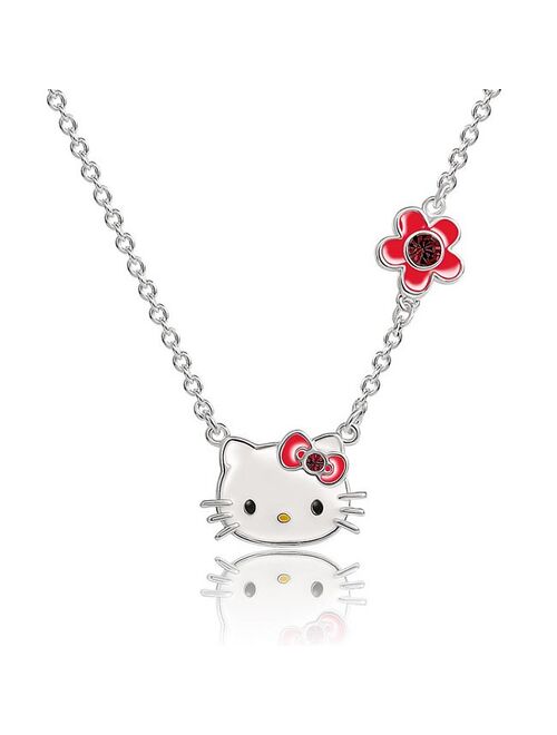 Sanrio Hello Kitty Silver Plated Crystal Necklace