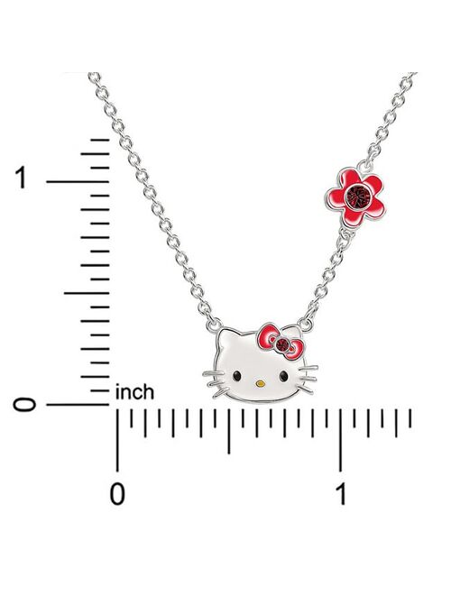 Sanrio Hello Kitty Silver Plated Crystal Necklace