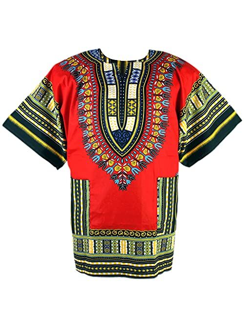 CHAINUPON African Dashiki Cotton Shirt Men Women Festival Boho Hippie 60's 70's Bohemian