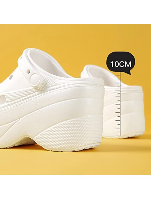 ACSONS Women Slides Sandals Super Sandals Summer Women Slippers Platform Sandals Outdoor Clogs Thick Street Beach Slippers Flip Flops Garden Shoes (Color : Black, Size : 