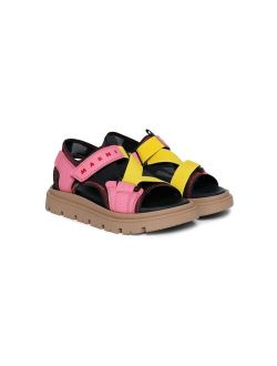 Kids colour-block chunky sandals