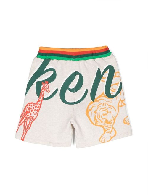 Kenzo Kids animal cartoon print shorts