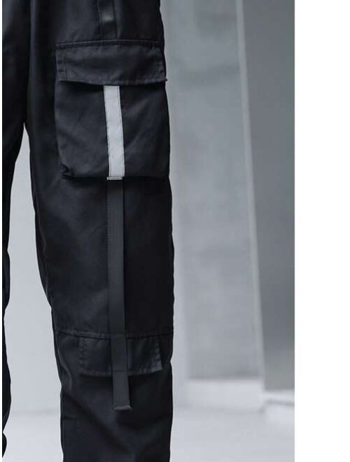 SHEIN Kids HYPEME Tween Boy Slogan Graphic Flap Pocket Cargo Pants