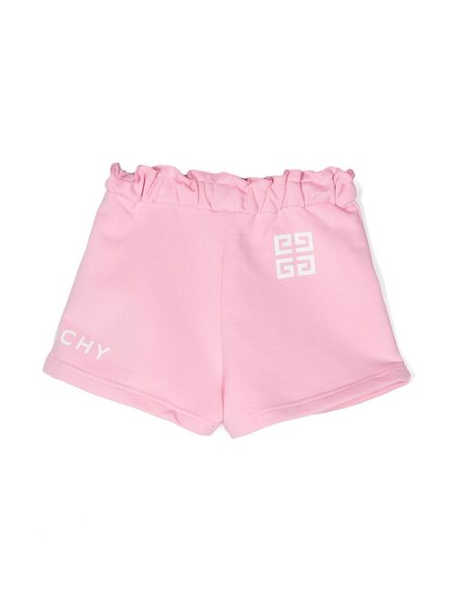Givenchy Kids logo-print ruffle-waist shorts