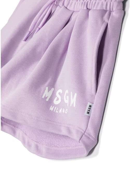 MSGM Kids logo-print shorts