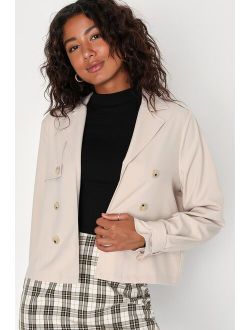 Trending Charm Beige Cropped Trench Coat