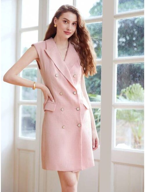 MOTF Premium Sleeveless Tweed Blazer Dress