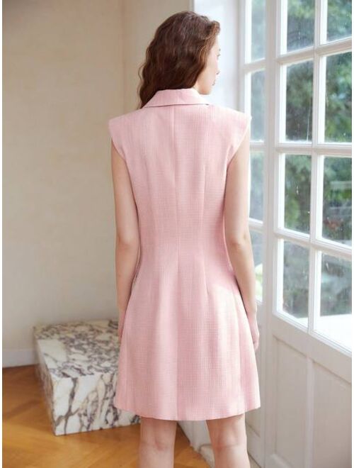 MOTF Premium Sleeveless Tweed Blazer Dress