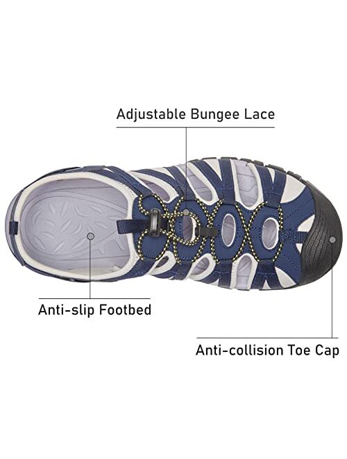 CAMEL CROWN Men's Waterproof Hiking Sandals Closed Toe Athletic Sport Sandals Non Slip Summer Sandals for Water Beach Outdoor Boat Fishing