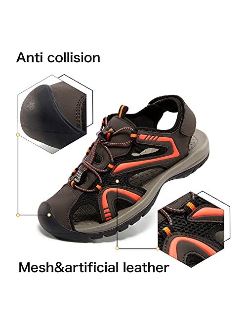 CAMEL CROWN Men's Hiking Sandals Waterproof Walking Sandals Closed Toe Athletic Sport Arch Support Summer Outdoor