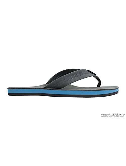 Rainbow Sandals Men's Single Layer Premier Leather with Blue Midsole