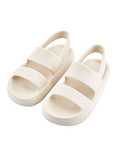 AUSLAND Cloud Sandals for Women and Men, Two Band Sandal Open-toe Thick Sole 90121