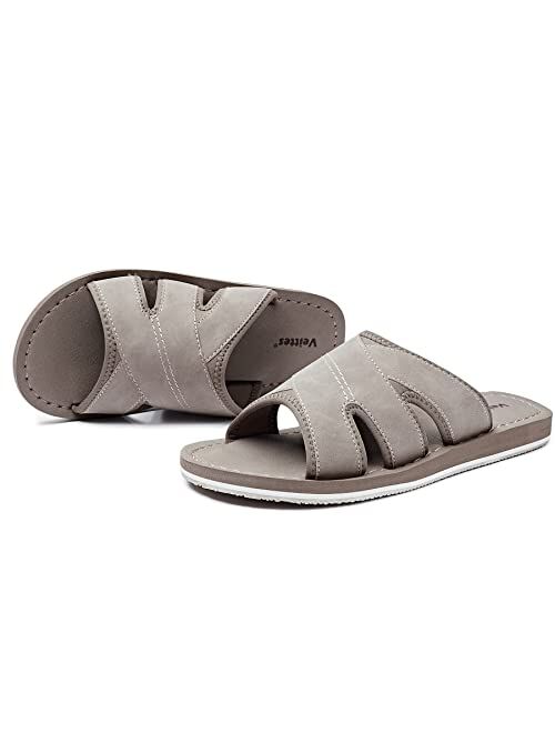 Veittes Men's Slide Sandals - Comfortable Casual Open Toe Outdoor Indoor Summer Sandals.