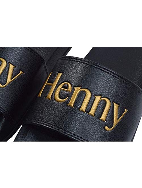 CONNETIC Henny Slides Black Gold Slip On Men's Sandals
