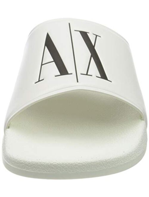 A|X ARMANI EXCHANGE Men's Icon Logo Pool Slide Sandal