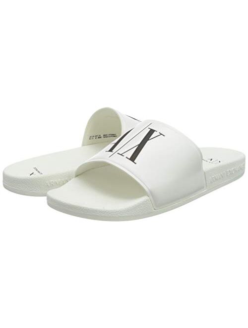 A|X ARMANI EXCHANGE Men's Icon Logo Pool Slide Sandal