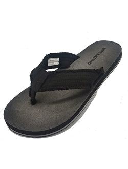 URBANFIND Men's Flip Flops Arch Support Sandals Comfortable Leather Thongs TPR Non-Slip Slippers