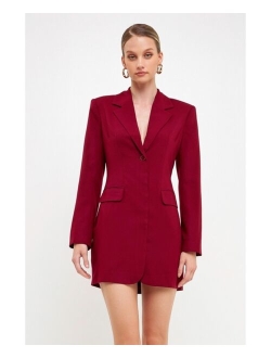 Women's Collared Dress with Open Back Detail