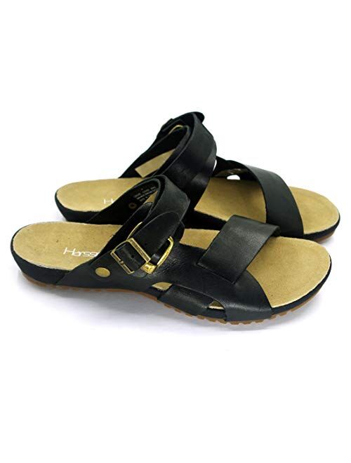 Harssidanzar Mens Leather Sandals Adjustable Ankle Strap sandals GM205