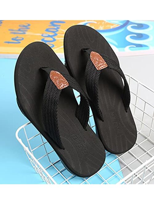 SMajong Mens Flip Flops Comfort Non-Slip Sports Thong Sandals Outdoor Summer Beach Slippers