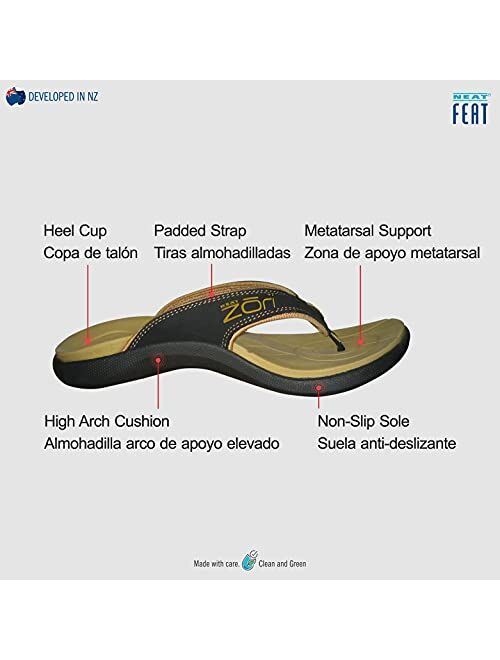 Neat Feat Men's Zori Sport Orthotic Slip-on Sandals Flip-Flop