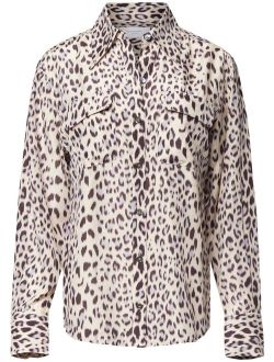 Equipment leopard-print long-sleeve shirt