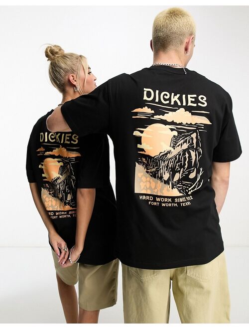 Dickies Unisex eagle point mountain back print t-shirt in black exclusive to ASOS