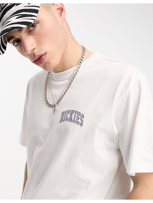 Dickies Unisex aitkin left chest logo t-shirt in white