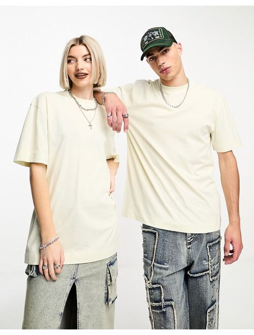 COLLUSION Unisex short sleeve t-shirt in buttermilk