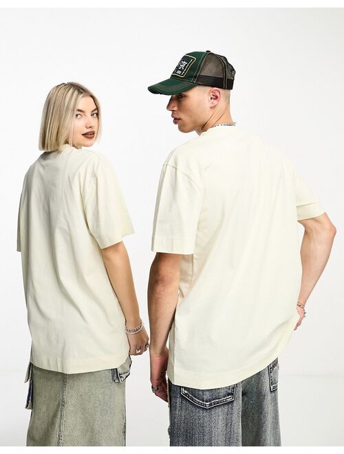 COLLUSION Unisex short sleeve t-shirt in buttermilk