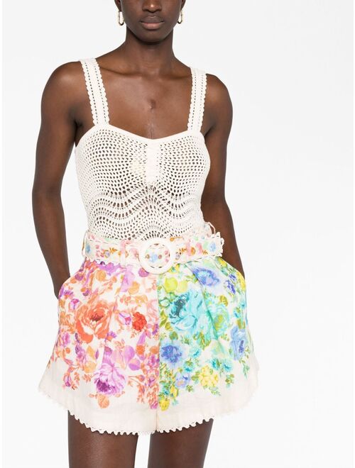 ZIMMERMANN Raie floral-print shorts