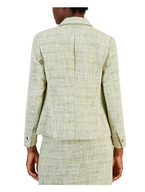 ANNE KLEIN Women's Tweed One-Button Blazer