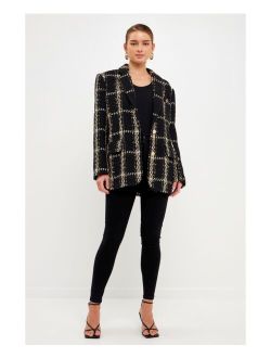 Women's Oversized Tweed Blazer