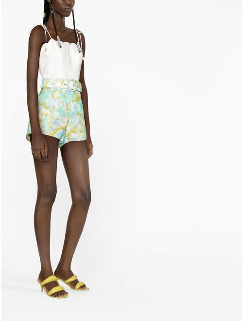 ZIMMERMANN printed belted shorts