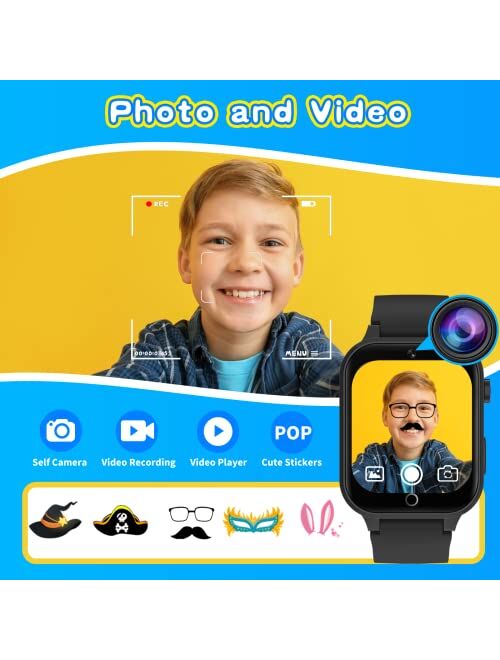 Funko Cosjoype Kids Smart Watches Girls Age 5-12, 26 Games High-Resolution Touchscreen Kids Watch with Video Camera Music Player Pedometer Flashlight 12/24 hr Educational Toys 