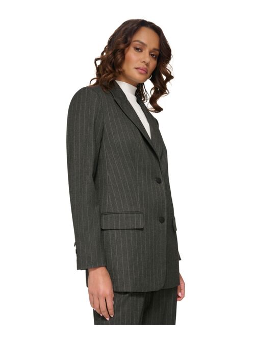 CALVIN KLEIN Women's Striped Two-Button Blazer