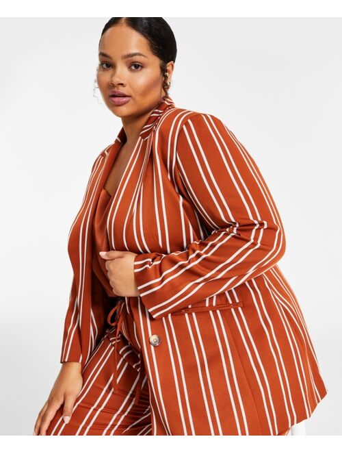 BAR III Plus Size Faux Double-Breasted Blazer, Created for Macy's