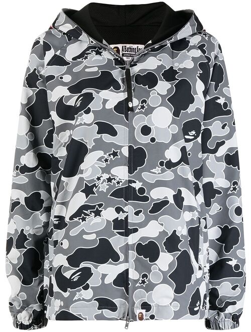 A BATHING APE camouflage-print hooded jacket