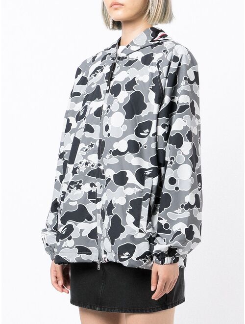 A BATHING APE camouflage-print hooded jacket