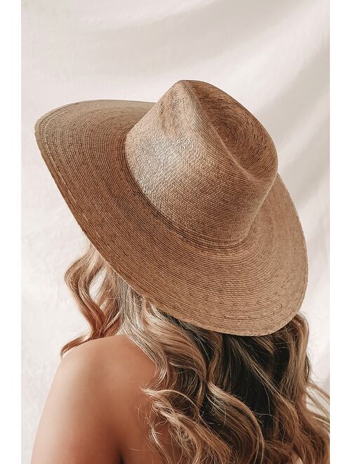 LACK OF COLOR Palma Tan Wide-Brimmed Fedora Hat