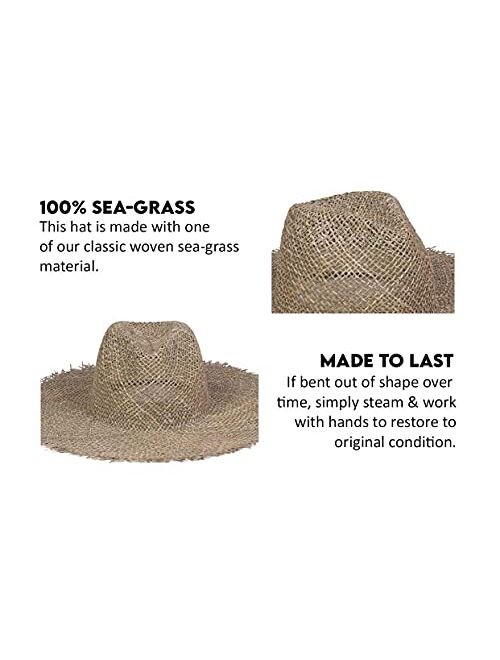 Lack of Color Women's Sunnydip Fray Woven Seagrass Fedora