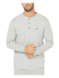 Men's Soft, Breathable Long Sleeve Henley Pajama Shirt