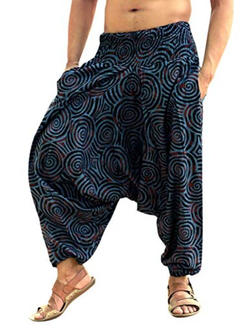 SARJANA HANDICRAFTS Men Women Cotton Harem Pants Pockets Yoga Trousers Hippie