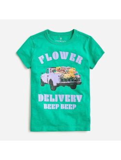 Girls' flower truck graphic T-shirt