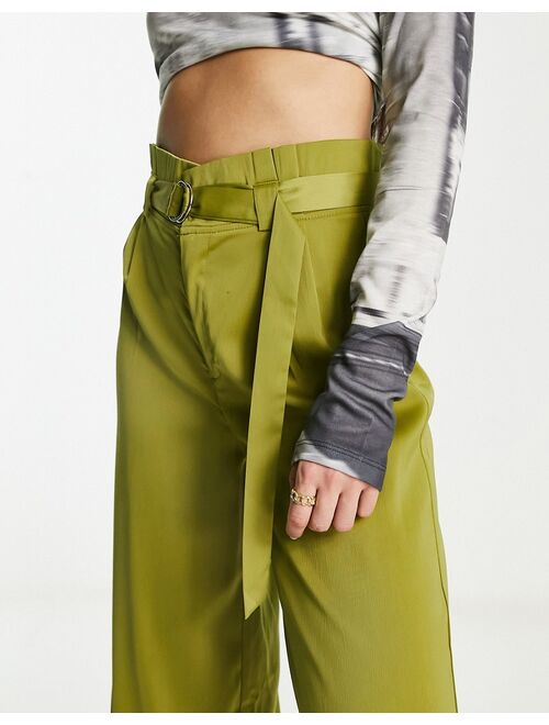 Public Desire paperbag high waist pants in khaki