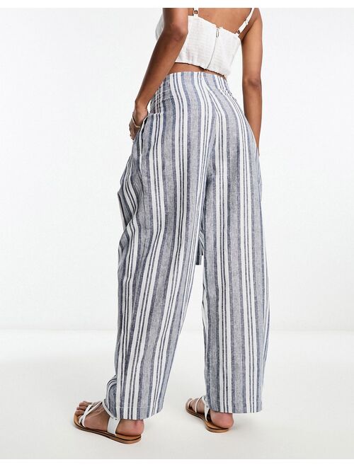 Native Youth paperbag tie waist pants in blue stripe